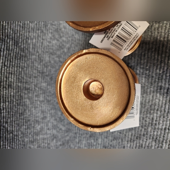 Halloween Decor Gothic Skull Bronze Gold Candlestick Holders 7.25" Tall NWT - Picture 9 of 13